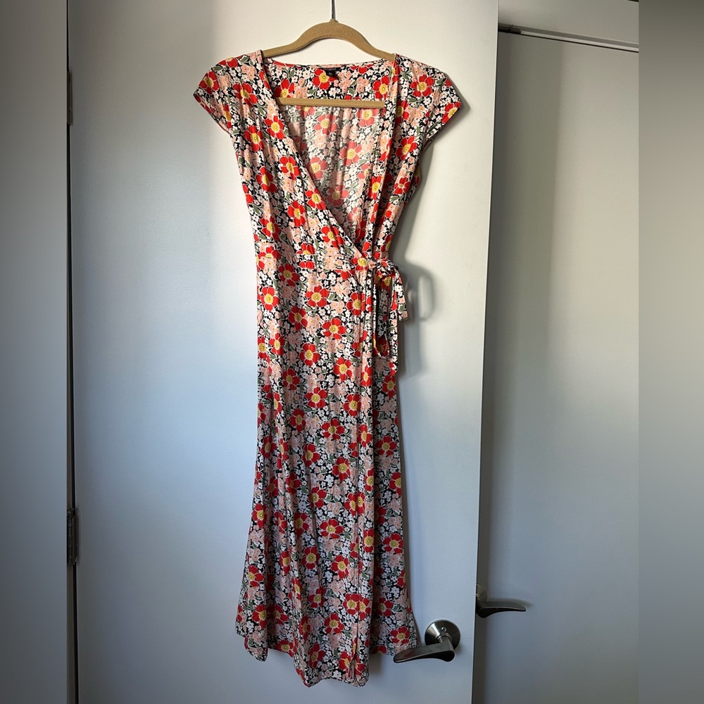 J. Crew Mercantile Midi Floral Wrap Dress